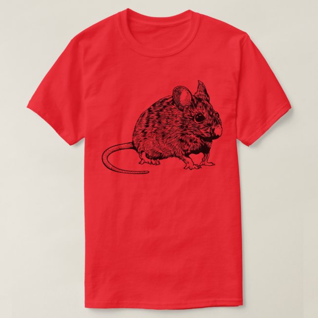 Linje teckning-mus t shirt (Design framsida)