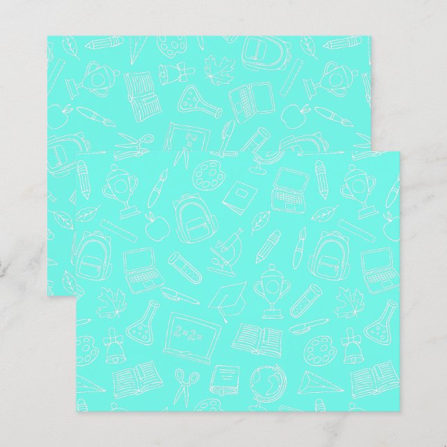 Linje Teckning skolförråd Mönster (Fram/baksida)