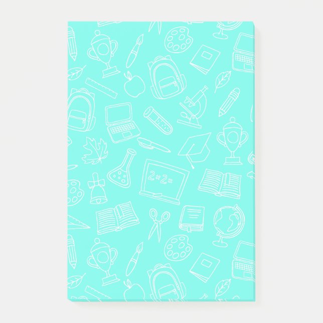 Linje Teckning skolförråd Mönster Post-it Block (Framsida)