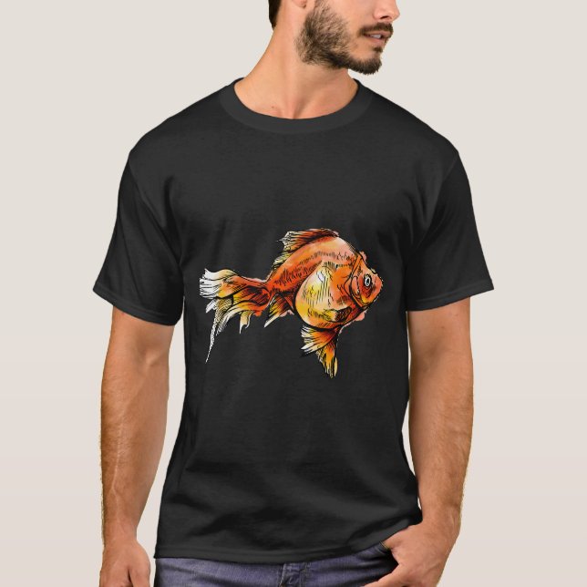 Linjearbetad Guldgubbe T Shirt (Framsida)