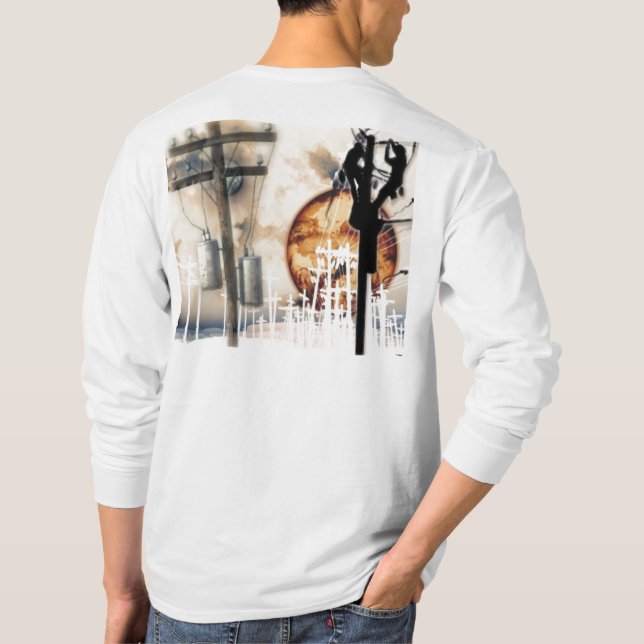 Linjearbetare långärmadskjorta t-shirt (Baksida)