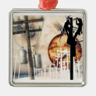 Linjearbetare prydnad julgransprydnad metall