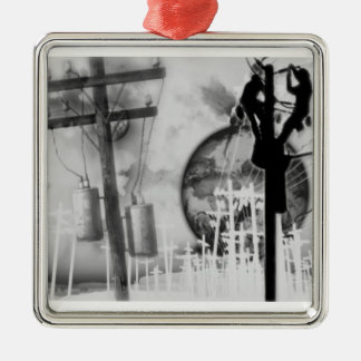 Linjearbetare prydnad julgransprydnad metall