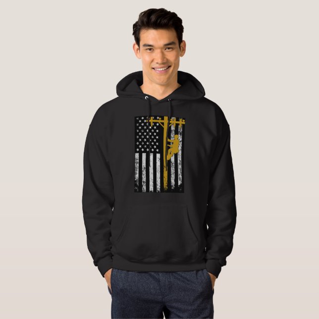 LinjearbetareHoodie Sweatshirt Med Luva (Hel framsida)