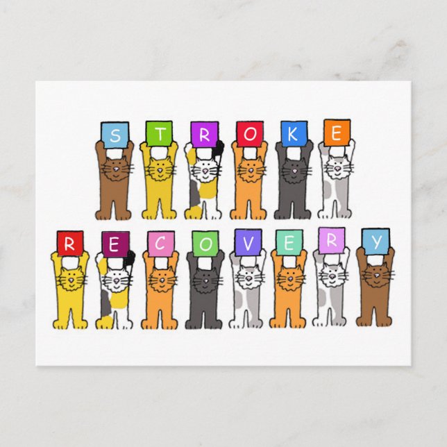 Linjeåterställning - få snart Tecknad - katter Vykort (Framsida)