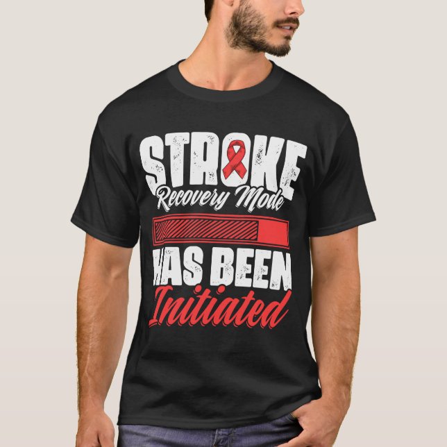 Linjeåterställningsläge Rött band Survivor Stroke  T Shirt (Framsida)
