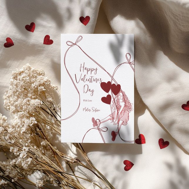 Linjebågar & hjärtballonger – Alla hjärtans dag Julkort (Skapare uppladdad)