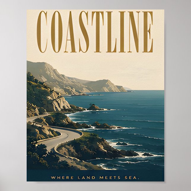 Linjebredd Lyxig Kust Editorial Grafisk Design Poster (Framsidan)