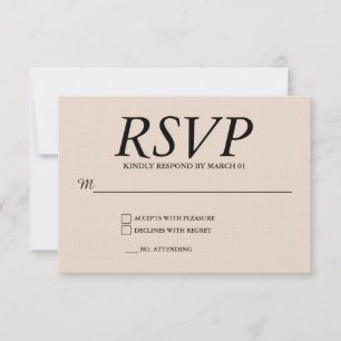 Linjebryllup RSVP-svar Svar Modernt