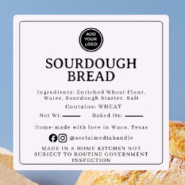 Linjecrème Sourdough Ingrediensats Klistermärke