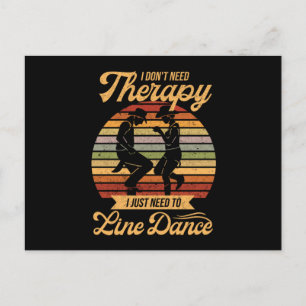 Linjedansing är min terapeutiska Retro Line Dancer Vykort