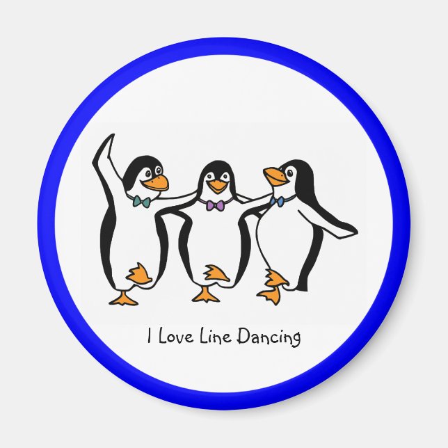 Linjedansing: Dansingpenguiner Magnet (Framsidan)