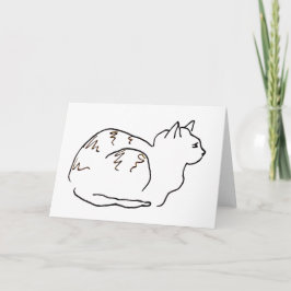 Linjedesign Tecknad Randig Katt Grattiskort Kort