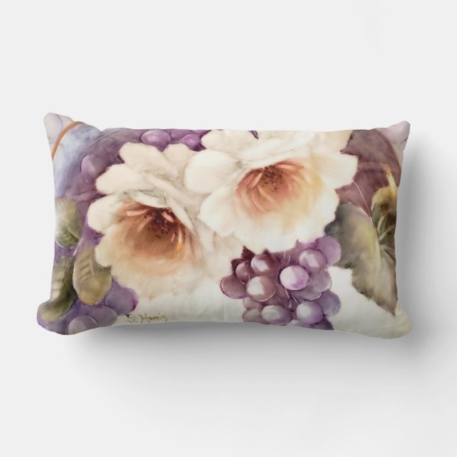 Linjefärg för Vin och Rosor Lumbarkudde (Framsida)