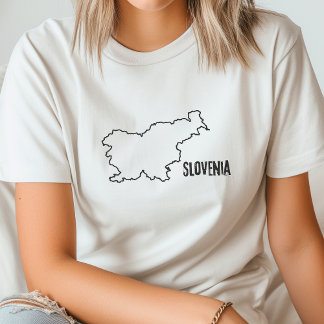 Linjeformen Sloveniens Land Karta Slovenska Gräns T Shirt