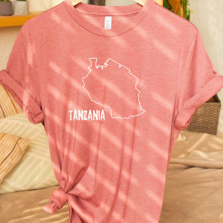 Linjeformen Tanzania Land Karta Tanzanian Gräns T Shirt