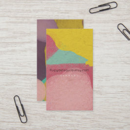 Linjegodsvattenfärg konst Gul Färg Färgrik Visitkort