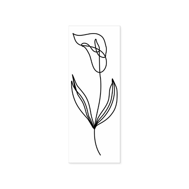Linjeillustration Art Flower Calla Lily Stämpel (Tryck)