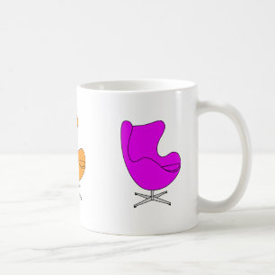Linjekonst av äggstol - 32 färg - 3 bild kaffemugg