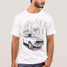Linjekonst, klassisk muskelbil t shirt