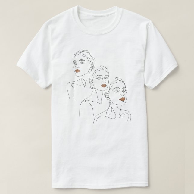 Linjekonst Kvinnlig Trio T Shirt (Design framsida)