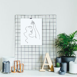 Linjekonst teckning | Svartvit | Minimalistisk Poster