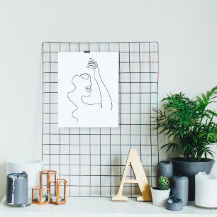 Linjekonst teckning Svartvit Minimalistisk Poster