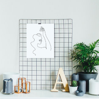 Linjekonst teckning | Svartvit | Minimalistisk Poster