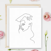 Linjekonst teckning | Svartvit | Minimalistisk