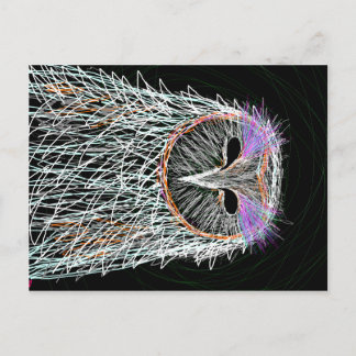 Linjekonst uggla vykort