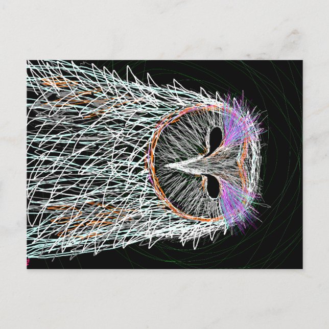 Linjekonst uggla vykort (Framsida)