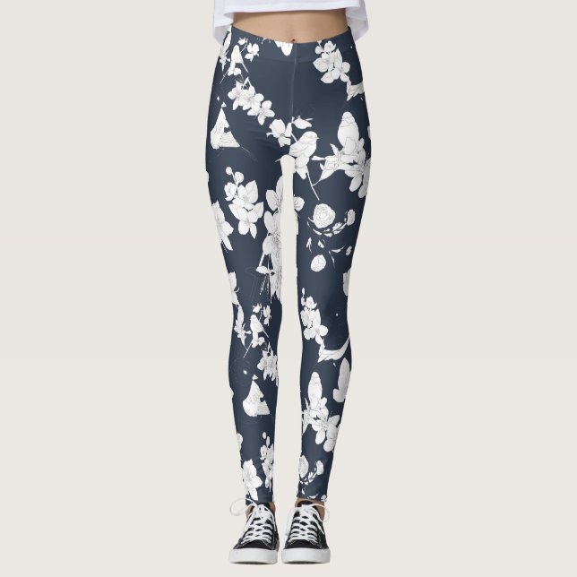 Linjekonst Vår Mönster Leggings (Framsida)