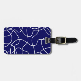 Linjekonst: Vit på Mörk blått Bagagebricka