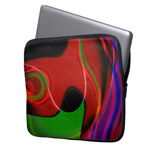 Linjekurva med liten överlappning över rött till g laptop fodral (Framsidan Vänster)