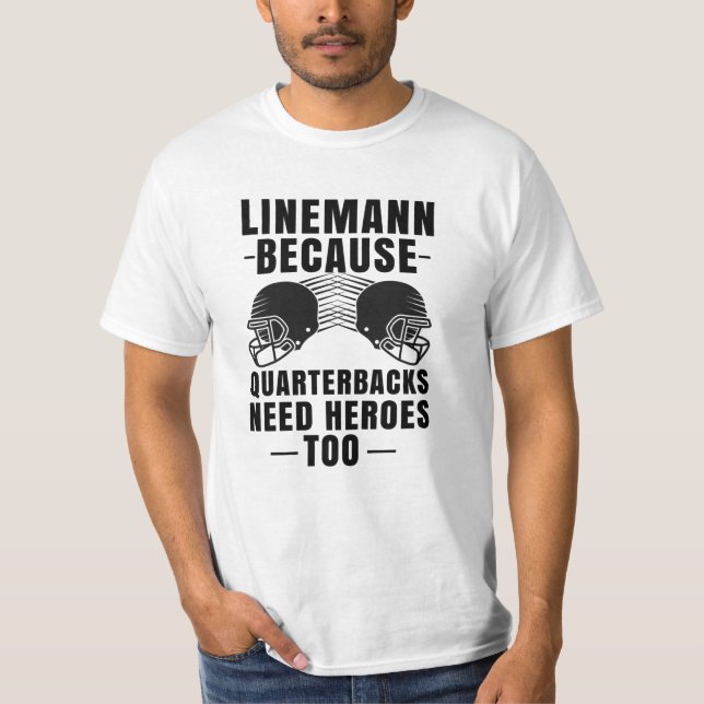 Linjeman-kvarterback-teamet T Shirt (Framsida)