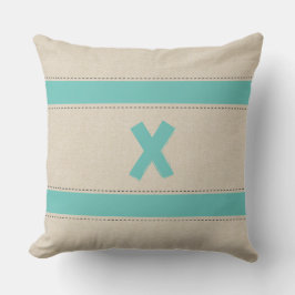 Linjen Titta på Rand Lägg till monogramfyllning Kudde