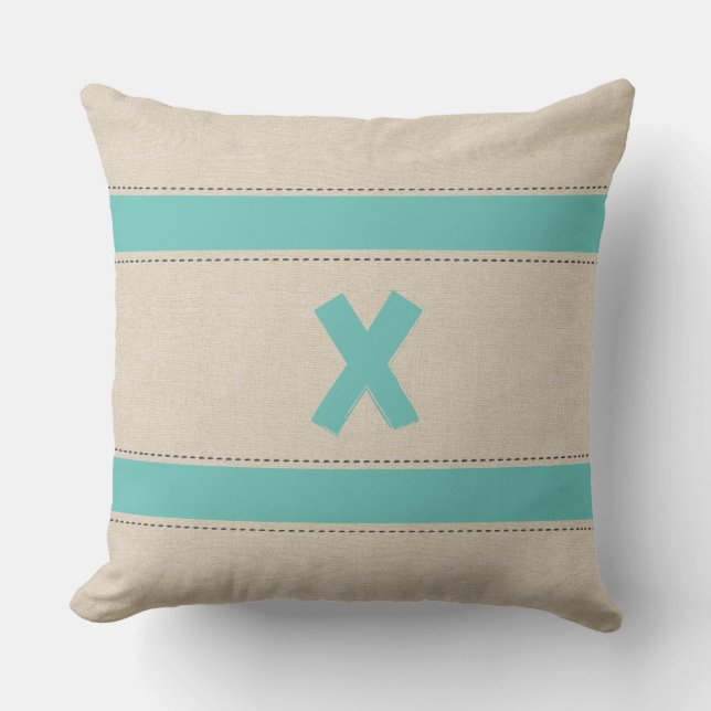 Linjen Titta på Rand Lägg till monogramfyllning Kudde (Framsida)