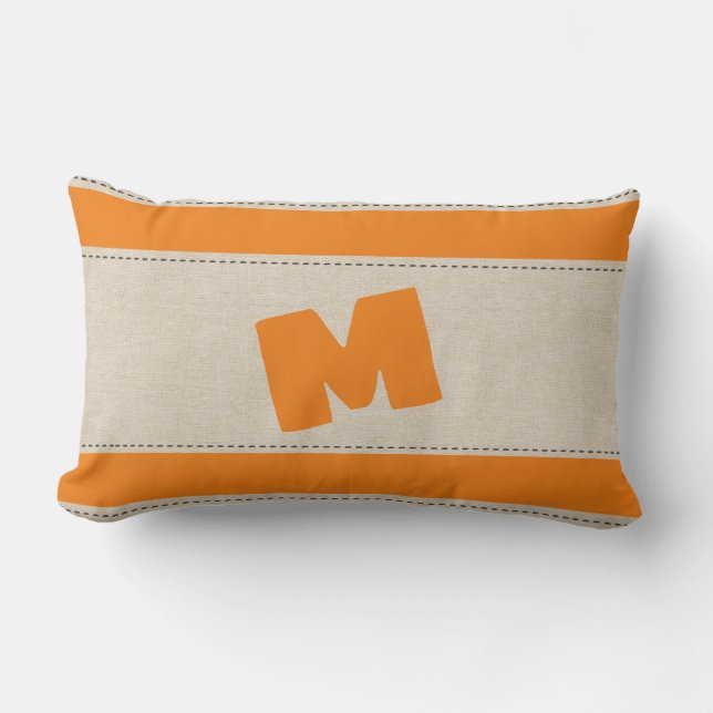 Linjen Titta på Rand Lägg till monogramfyllning Lumbarkudde (Framsida)