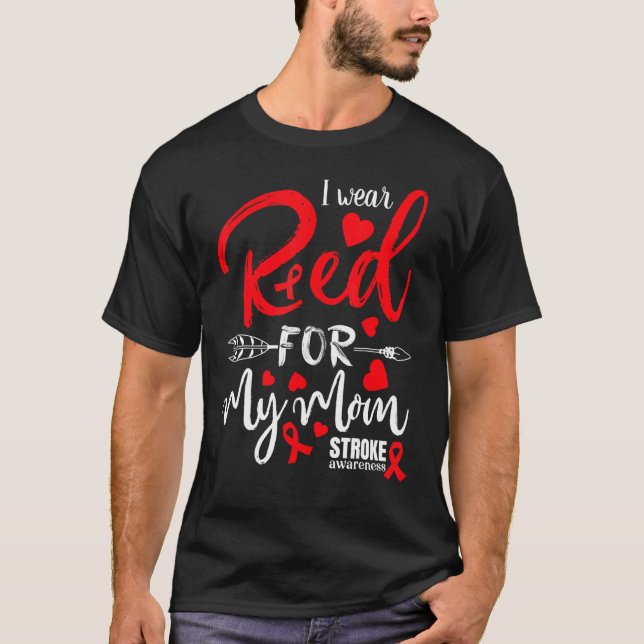 Linjens medvetandegrad I Bära Red för Mamma Stroke T Shirt (Framsida)