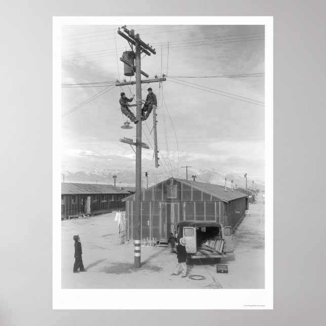 Linjepersonal på arbetsplatsen i Manzanar 1943 Poster (Framsidan)