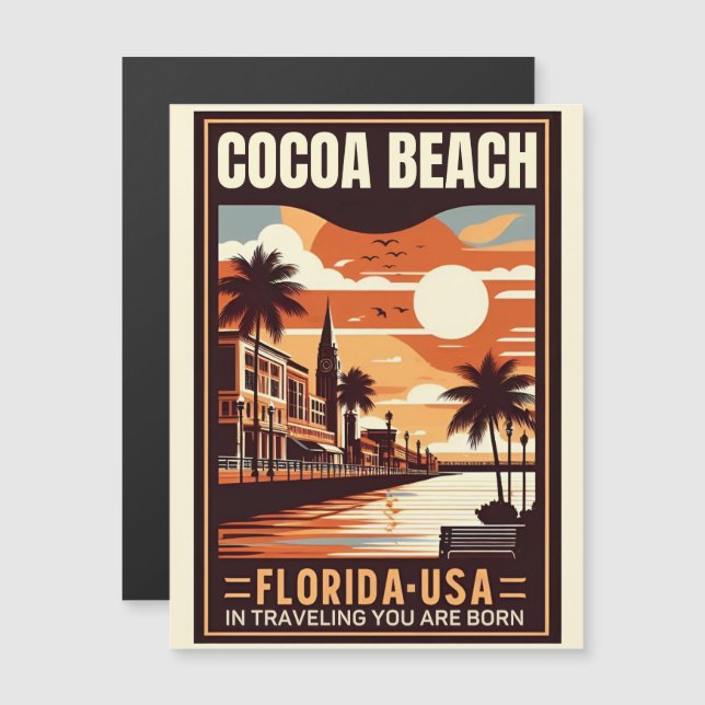 Linjepresentationer för Cocoa Beach City Florida k (Fram/baksida)
