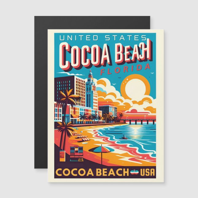 Linjepresentationer för Cocoa Beach City Florida k (Fram/baksida)