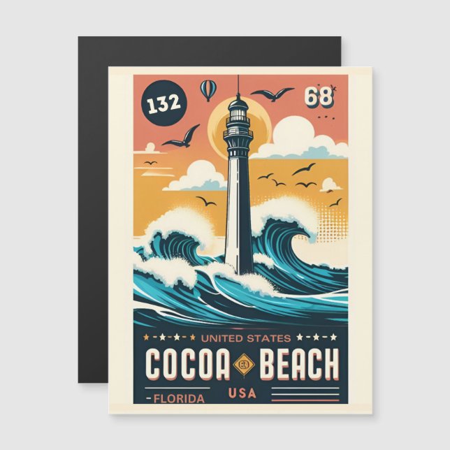Linjepresentationer för Cocoa Beach City Florida k (Fram/baksida)