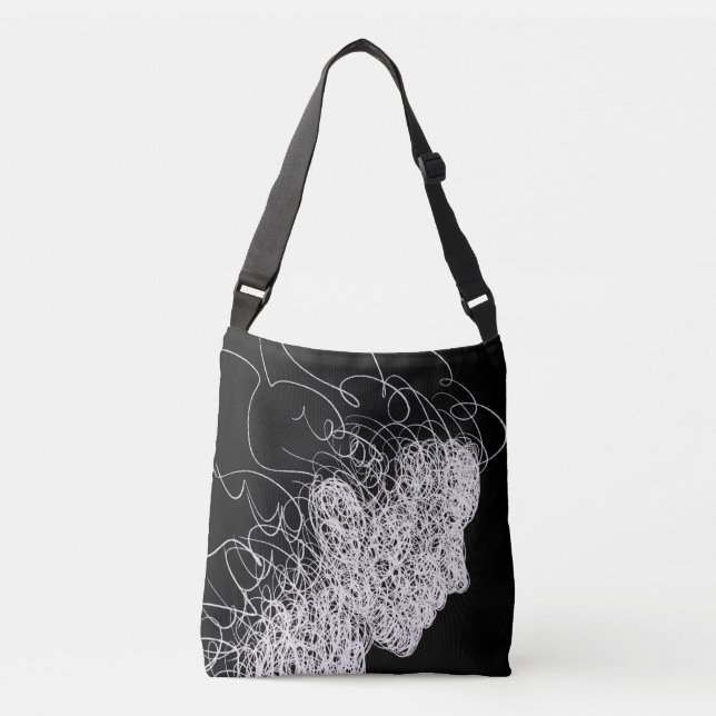 Linjer Artwork Tote Bag Axelväska (Framsida)