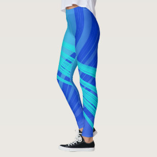 Linjer av blått och blått Abstrakt Leggings