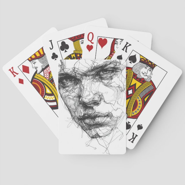 Linjer av en bruten blick casinokort (Baksidan)