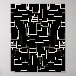 Linjer Black med minimal Abstrakt Poster