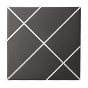 Linjer Black White Decorative Kakelplatta