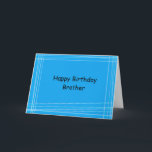 Linjer Brother Birthday Card Kort<br><div class="desc">digital design av ojämn abstrakt linjer i blå bakgrund</div>