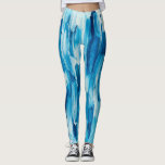 Linjer för blå kall. Sjöfart i marinsjöfarten Leggings<br><div class="desc">Blåhavsborstfiske i linjer.</div>
